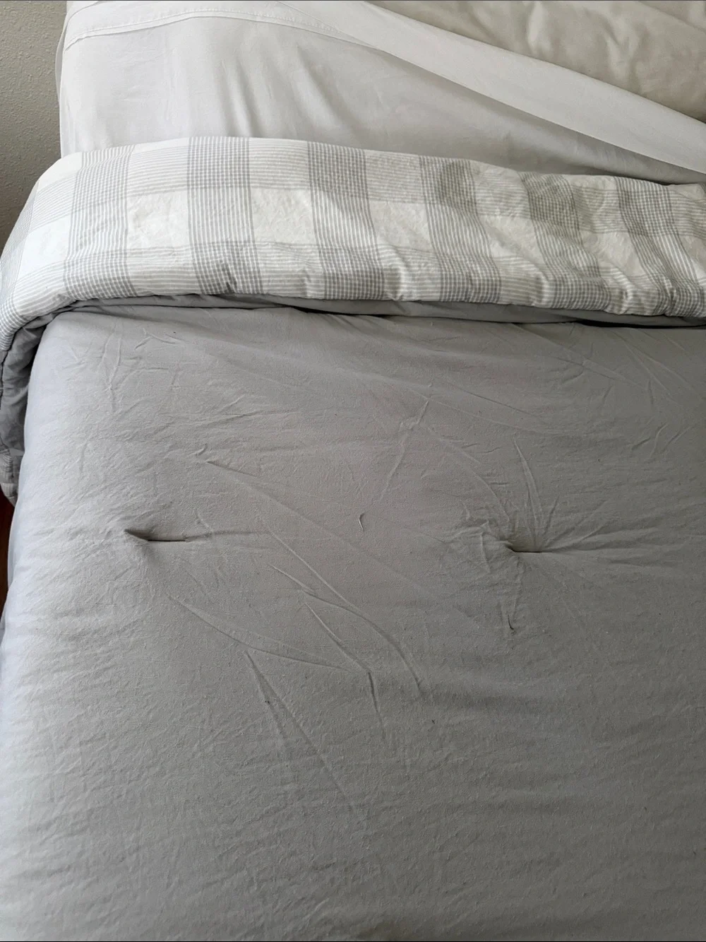 UGG Neutral Gray Plaid Duvet Cover